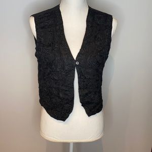 Fundamental things Black vest Women vintage petite vest size large made in India